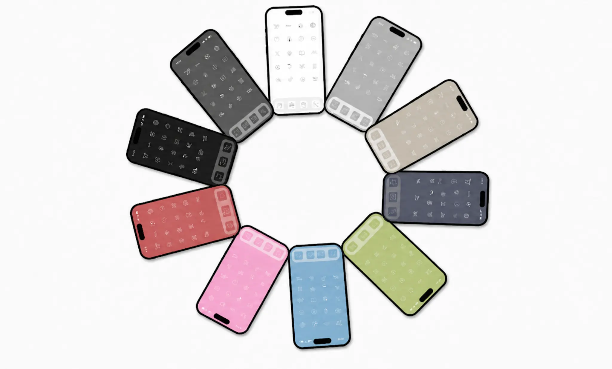 スマホが片付く！壁紙＆アプリアイコン画像400個x全10色 表紙