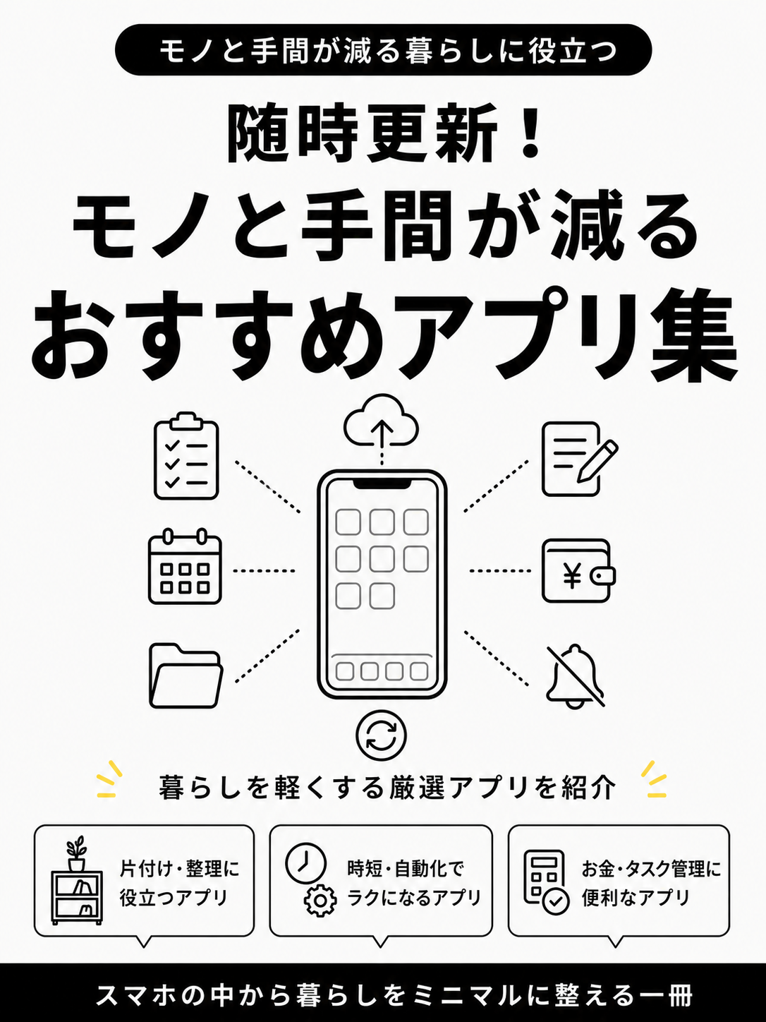 随時更新！モノと手間が減る「おすすめアプリ集」 表紙